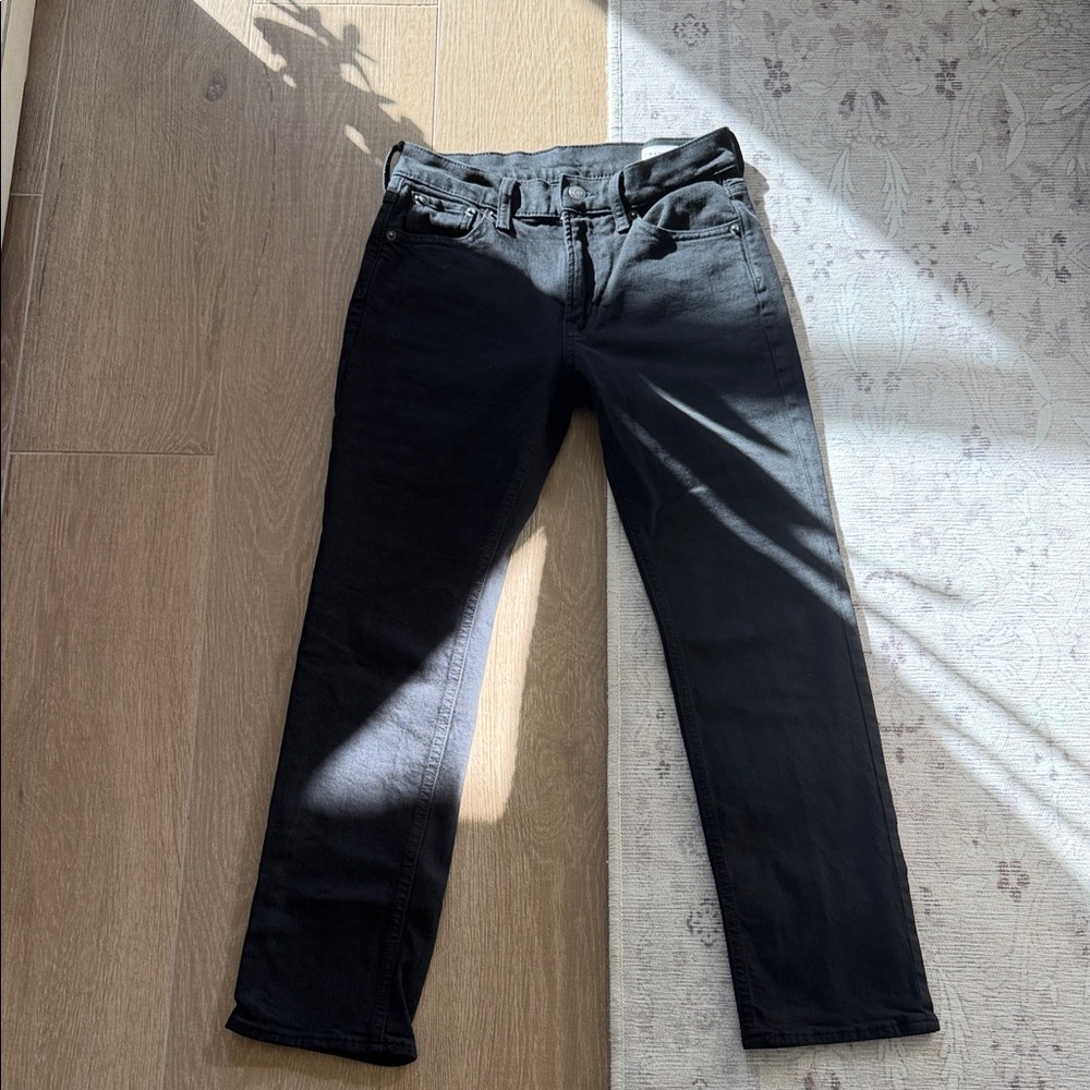 Black 90s Straight-Leg High Rise Jeans